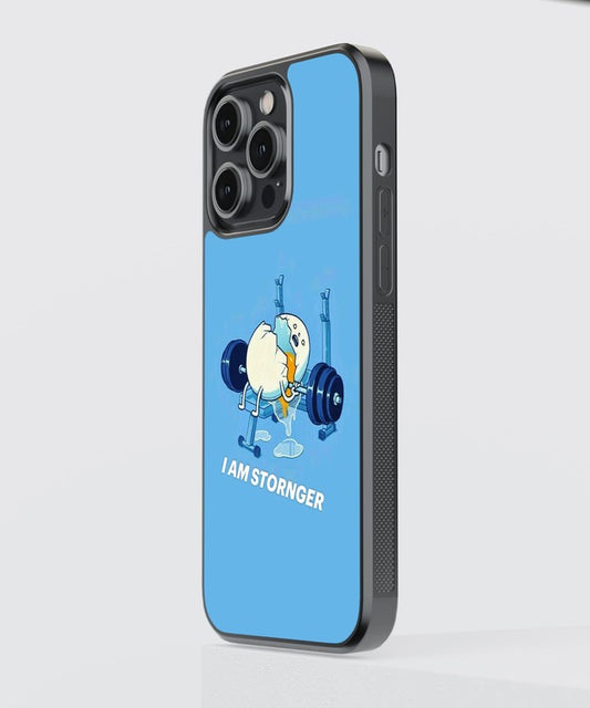 I Am Stronger Egg Glass Case