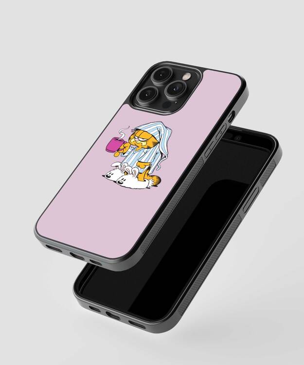 Garfield Lazy Cat Glass Case