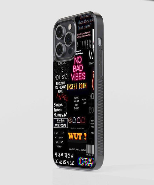 No Bad Vibes Glass Case