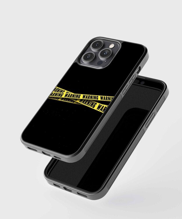 Warning Yellow Glass Case