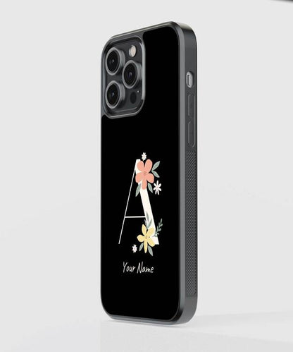 Custom Name Floral Aesthetics Glass Case