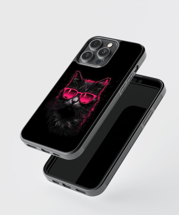 Pink Shady Cat Glass Case