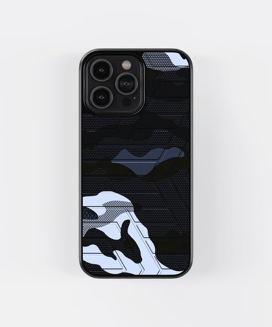 Abstract Black Texture Glass Case