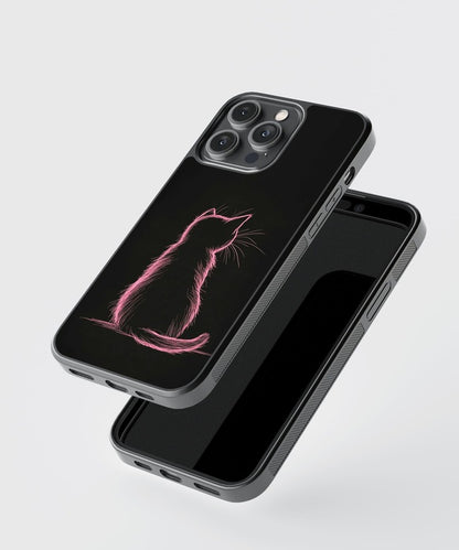 Neon Cat Glass Case