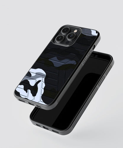 Abstract Black Texture Glass Case