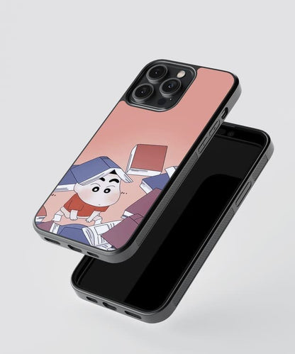 Shinchan Studying Glass Case
