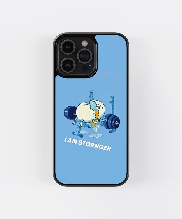 I Am Stronger Egg Glass Case