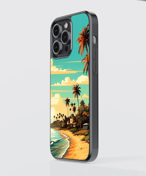 Beach Painting Glass Case
