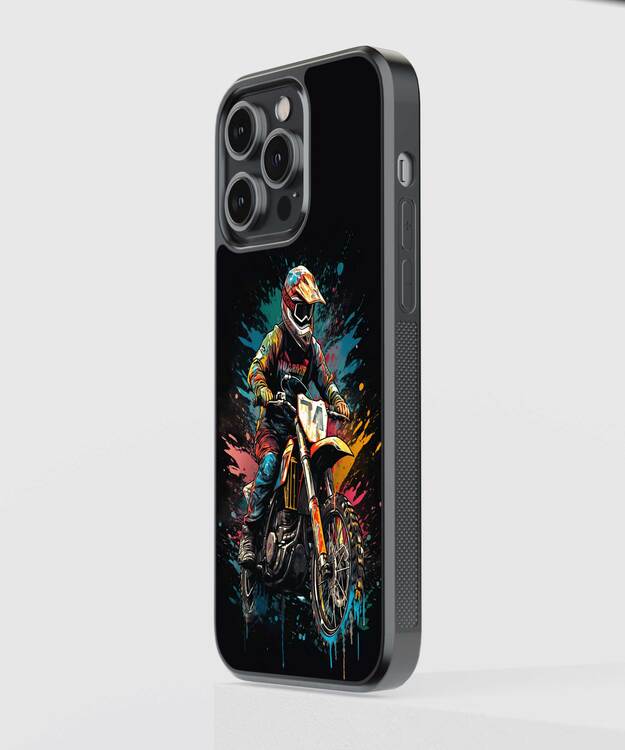 Biker Art Glass Case