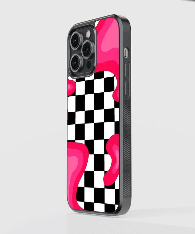 Slime Check Pattern Glass Case