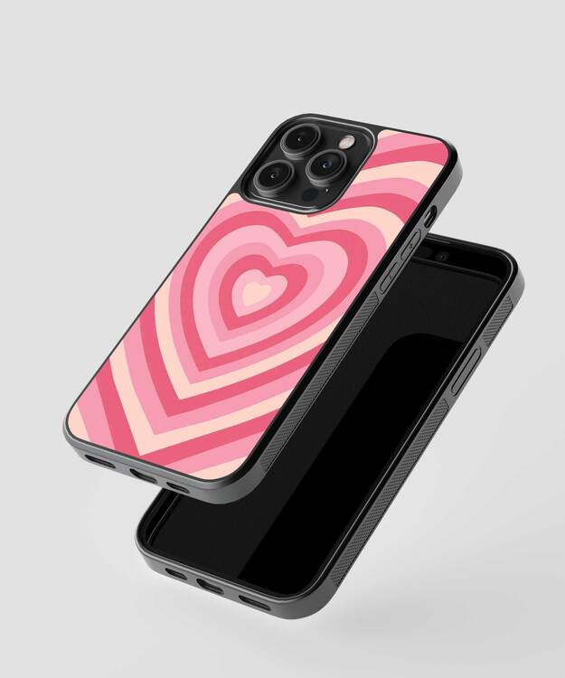 Pink Hearts Glass Case