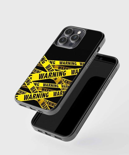 Yellow Warning Stripes Glass Case