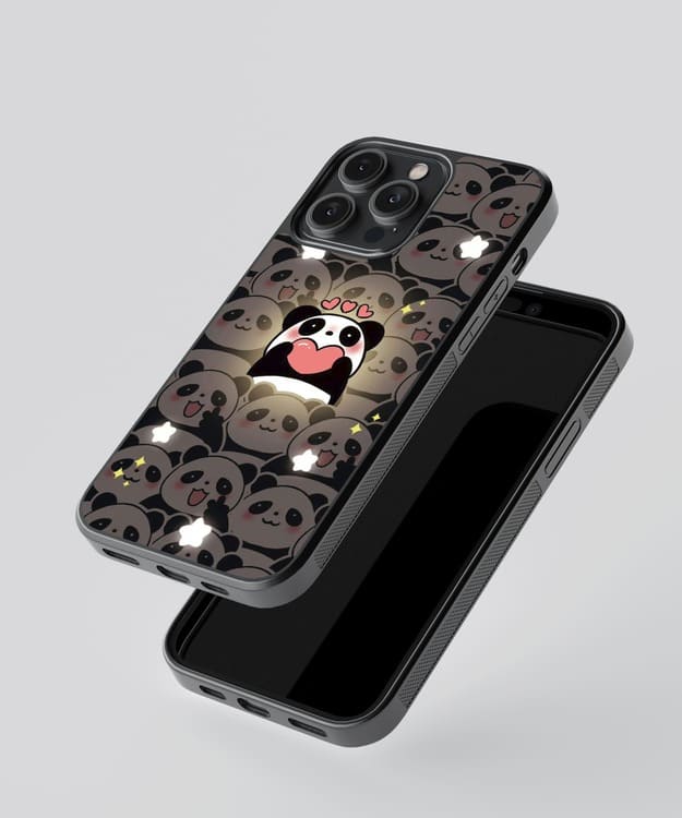 Panda Party Cute Glass Case