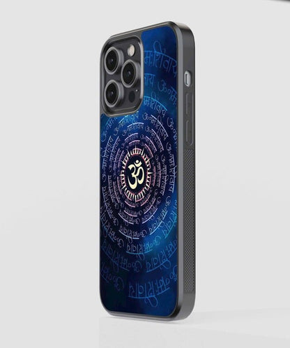 Om Mantra Chanting Glass Case