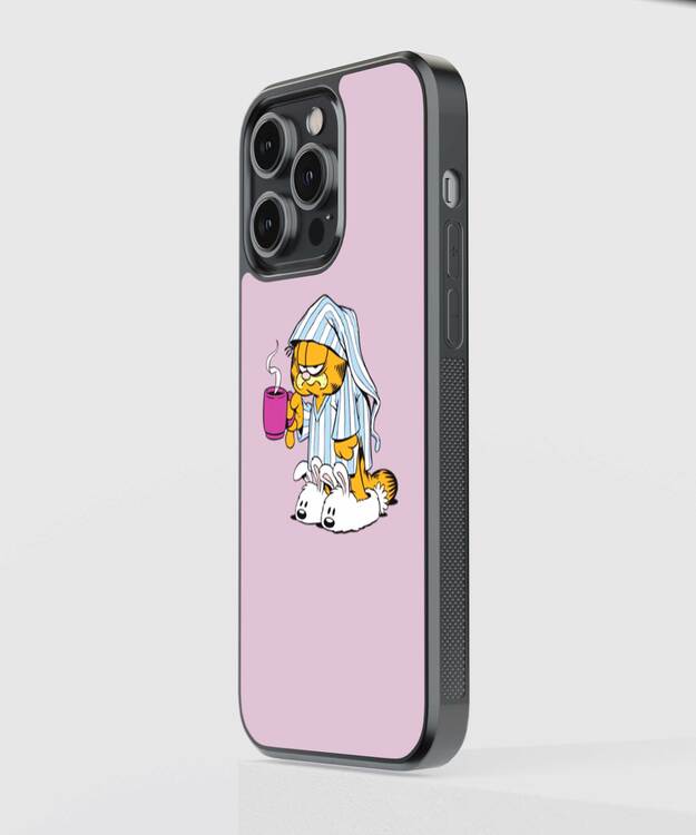 Garfield Lazy Cat Glass Case