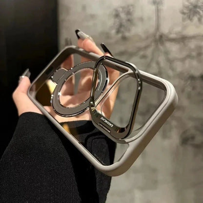 Double Kicksatnd | Metal Ring | Transparent MagSafe Case With Camera lens Protector Rings