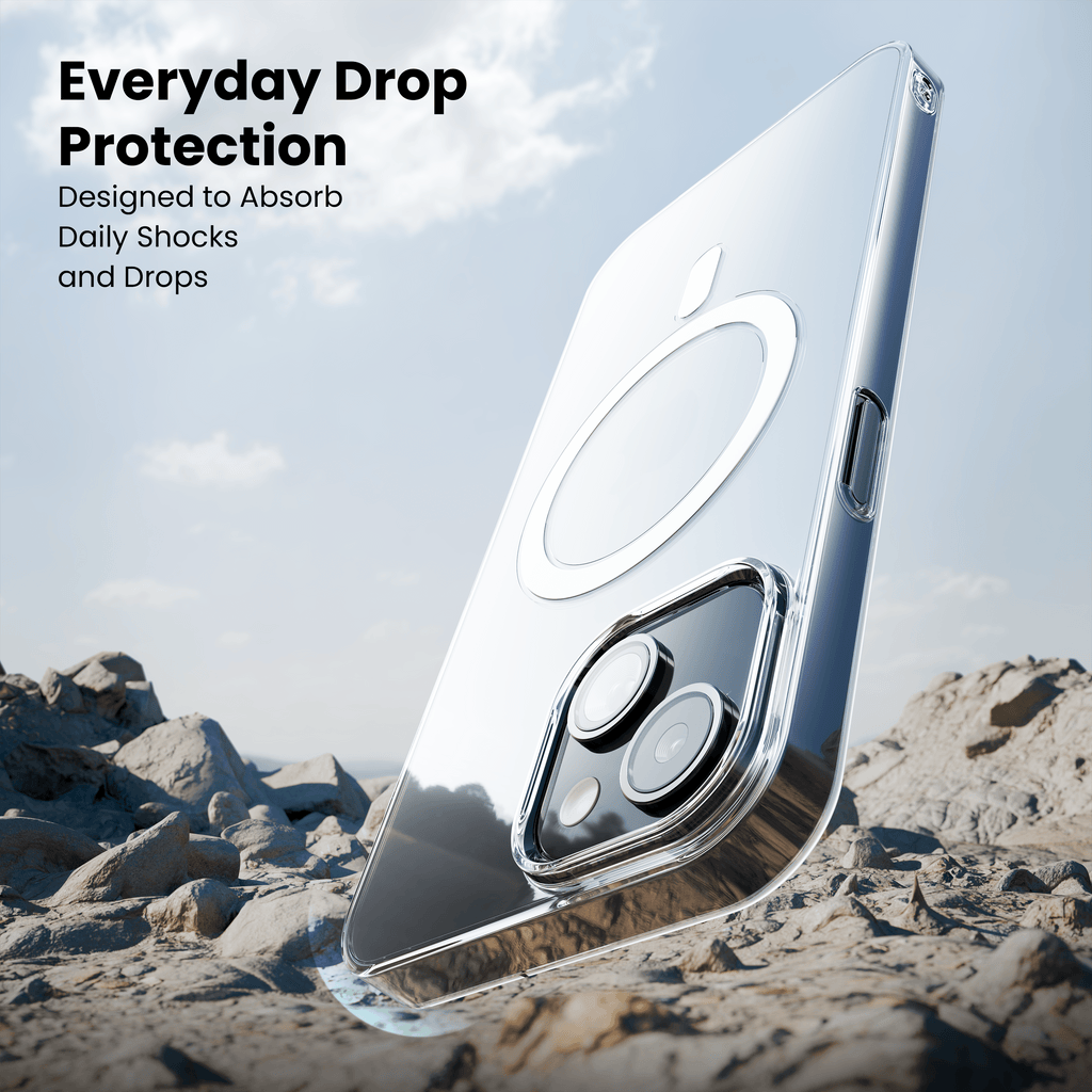 Anti-Yellow MagSafe Clear Case + 360° MagPro Magnetic Phone Holder