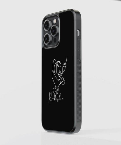 Face Illustration Custom Name Glass Case