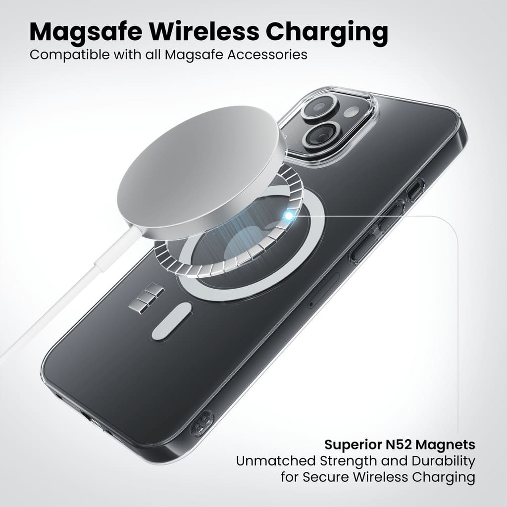 Anti-Yellow MagSafe Clear Case + 360° MagPro Magnetic Phone Holder