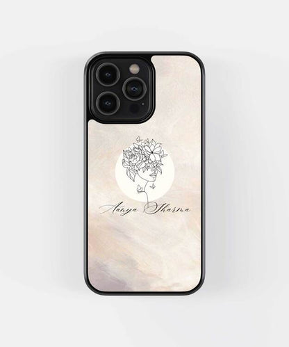 Custom Name Face Illustration Glass Case