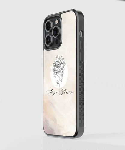 Custom Name Face Illustration Glass Case