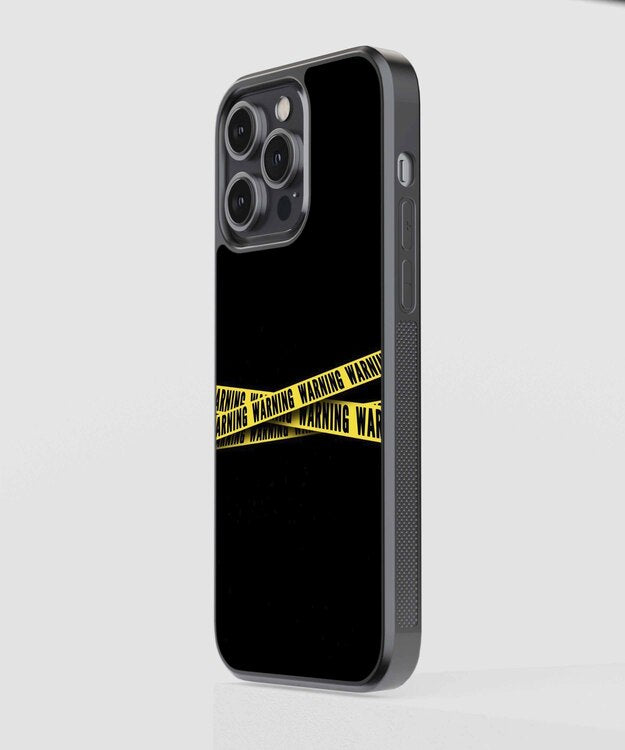 Warning Yellow Glass Case