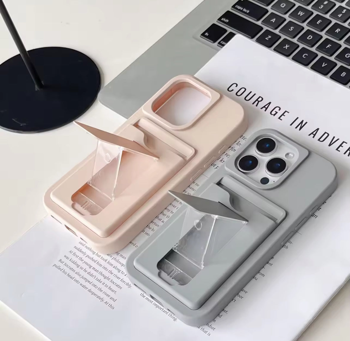 iPhone 3 in 1 Wallet and Stand Matte Finish Case