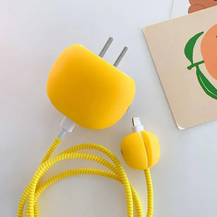 iPhone Charger Case Cover - Minions - 4 Piece Set (With Wire Protector)