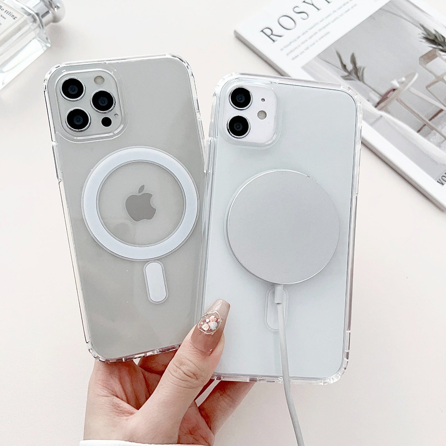 Anti-Yellow MagSafe Clear Case + 360° MagPro Magnetic Phone Holder