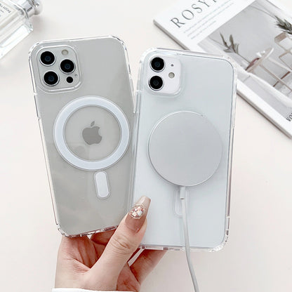 Anti-Yellow MagSafe Clear Case + 360° MagPro Magnetic Phone Holder