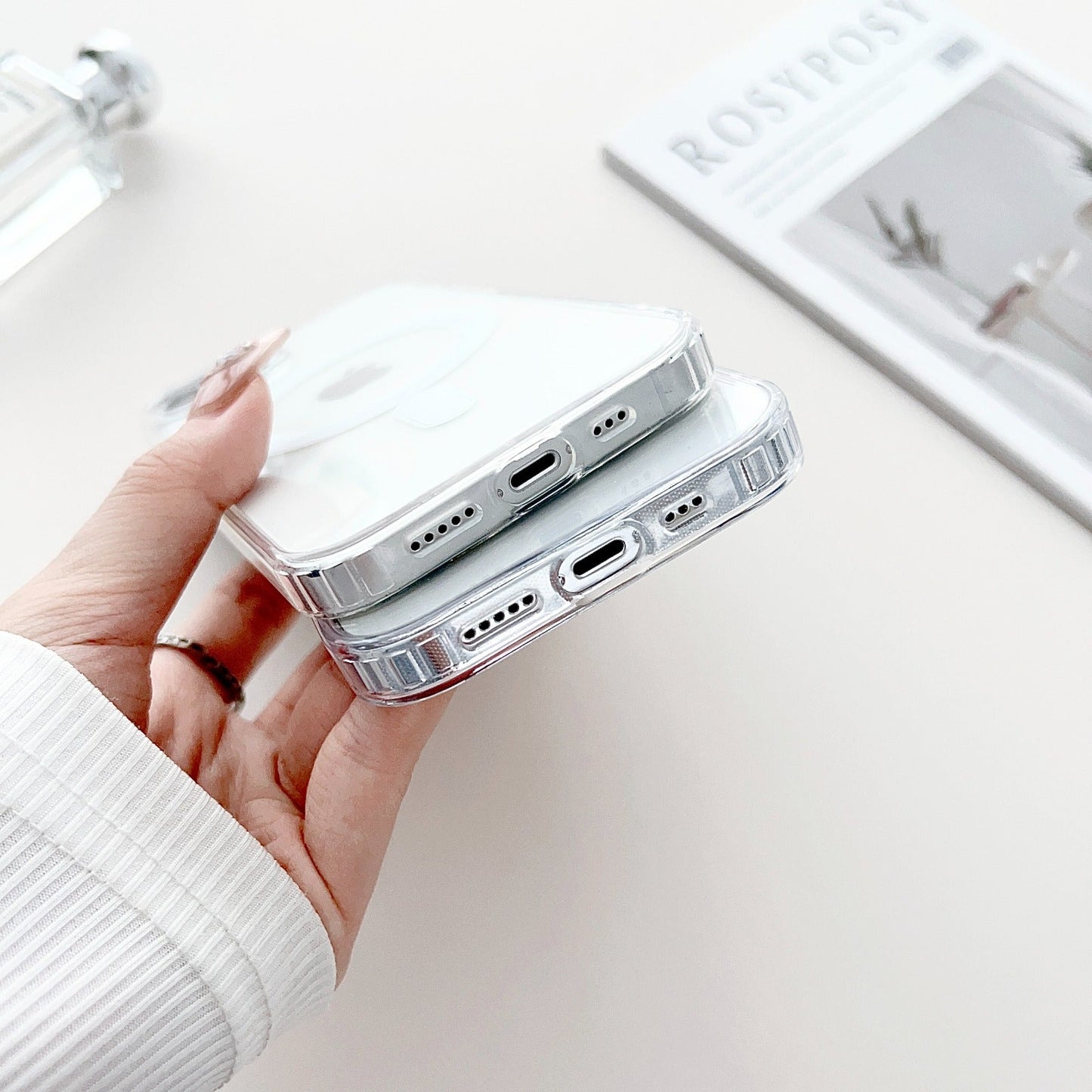Anti-Yellow MagSafe Clear Case + 360° MagPro Magnetic Phone Holder