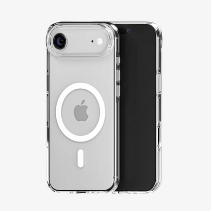 Anti-Yellow MagSafe Clear Case + Suction Grip + Tempered Glass + Cable Protectors-4 pcs