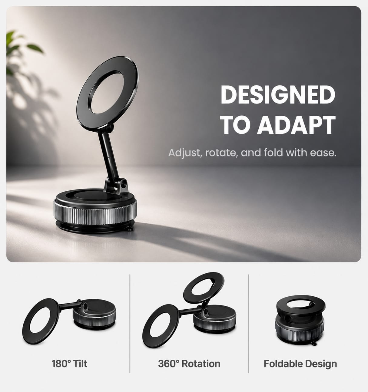 Anti-Yellow MagSafe Clear Case + 360° MagPro Magnetic Phone Holder